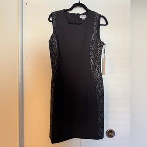 Calvin Klein Black Dress with Gray Pattern